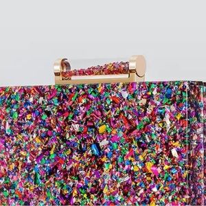 Glitter acrylic clutch